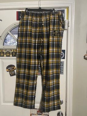 Plaid Flannel Lounge Pants with Embroidered East Tennessee university logo